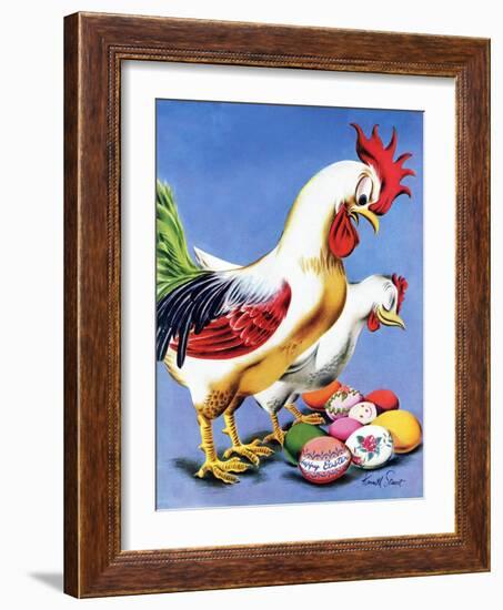 "Easter Eggs and Chickens," April 24, 1943-Ken Stuart-Framed Giclee Print