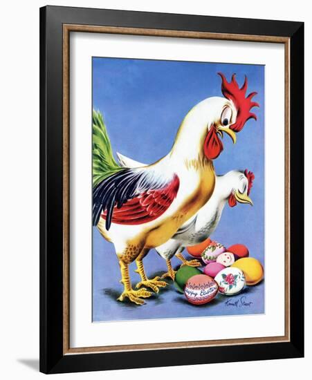 "Easter Eggs and Chickens," April 24, 1943-Ken Stuart-Framed Giclee Print