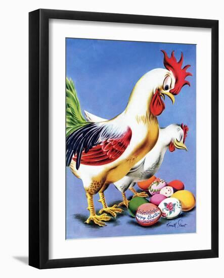 "Easter Eggs and Chickens," April 24, 1943-Ken Stuart-Framed Giclee Print