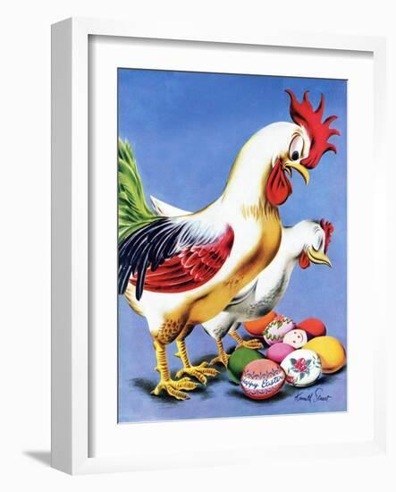 "Easter Eggs and Chickens," April 24, 1943-Ken Stuart-Framed Giclee Print