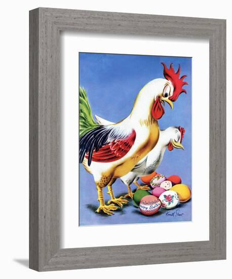 "Easter Eggs and Chickens," April 24, 1943-Ken Stuart-Framed Giclee Print