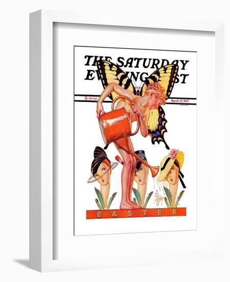 "Easter Fairy," Saturday Evening Post Cover, March 27, 1937-Joseph Christian Leyendecker-Framed Giclee Print