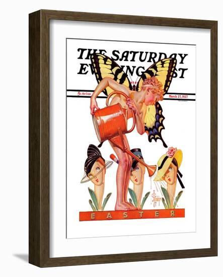 "Easter Fairy," Saturday Evening Post Cover, March 27, 1937-Joseph Christian Leyendecker-Framed Giclee Print