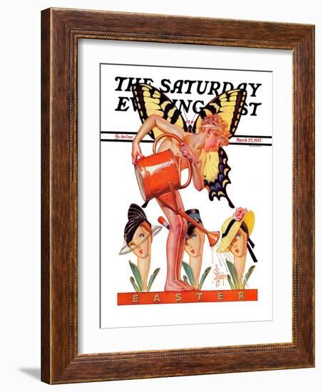 "Easter Fairy," Saturday Evening Post Cover, March 27, 1937-Joseph Christian Leyendecker-Framed Giclee Print