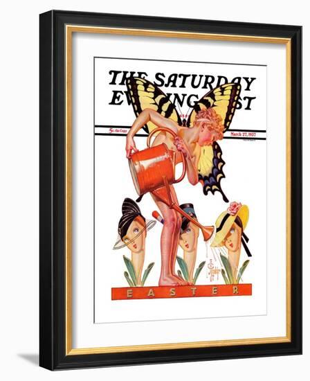 "Easter Fairy," Saturday Evening Post Cover, March 27, 1937-Joseph Christian Leyendecker-Framed Giclee Print