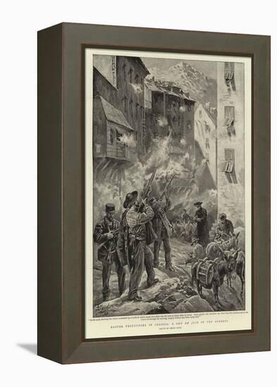 Easter Festivities in Corsica, a Feu De Joie in the Streets-Henri Lanos-Framed Premier Image Canvas