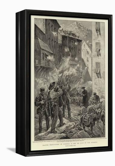 Easter Festivities in Corsica, a Feu De Joie in the Streets-Henri Lanos-Framed Premier Image Canvas