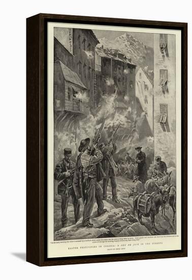 Easter Festivities in Corsica, a Feu De Joie in the Streets-Henri Lanos-Framed Premier Image Canvas