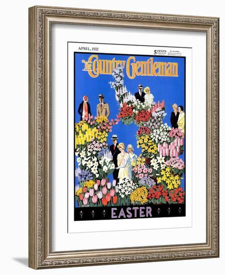 "Easter Flowers," Country Gentleman Cover, April 1, 1932-Kraske-Framed Giclee Print