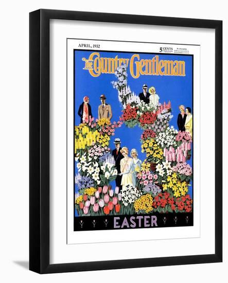 "Easter Flowers," Country Gentleman Cover, April 1, 1932-Kraske-Framed Giclee Print