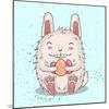 Easter Funny Bunny with Eggs. Vector Illustration.-Maria Sem-Mounted Art Print