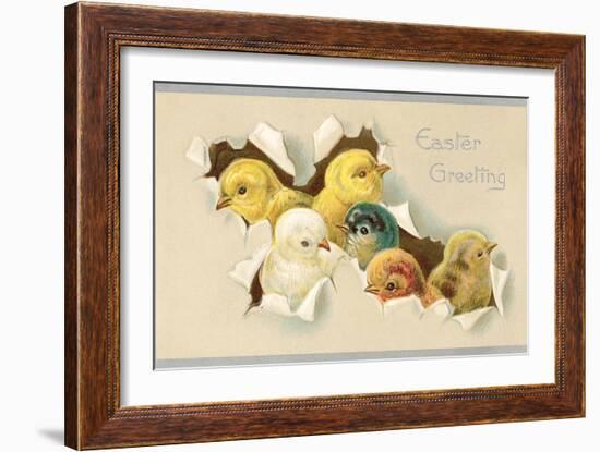 Easter Greeting, Chicks-null-Framed Art Print