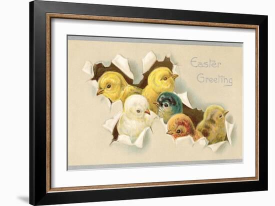 Easter Greeting, Chicks-null-Framed Art Print