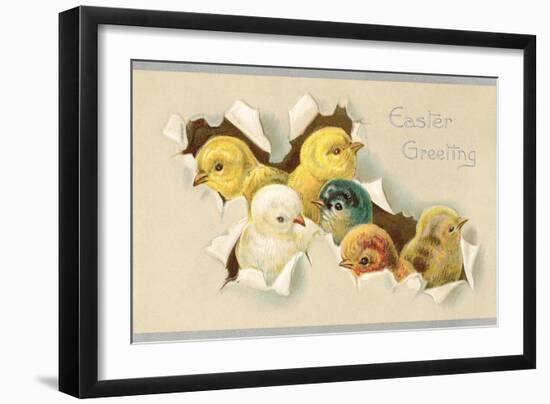 Easter Greeting, Chicks-null-Framed Premium Giclee Print