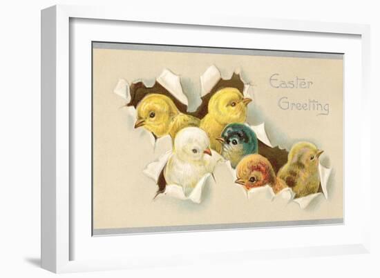 Easter Greeting, Chicks-null-Framed Premium Giclee Print