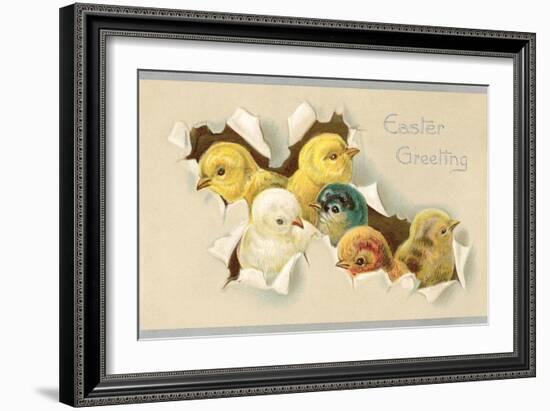 Easter Greeting, Chicks-null-Framed Premium Giclee Print