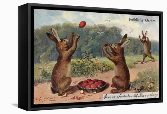 Easter Greetings Card, 1903-null-Framed Premier Image Canvas