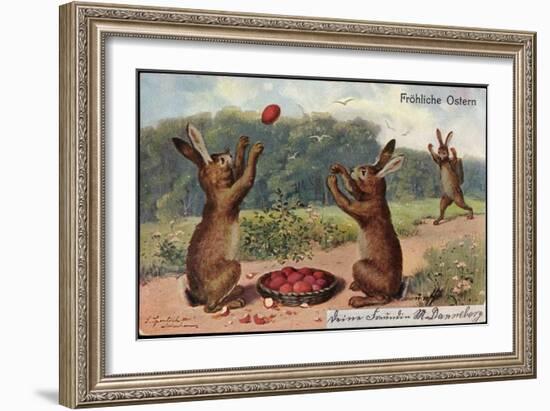 Easter Greetings Card, 1903-null-Framed Giclee Print