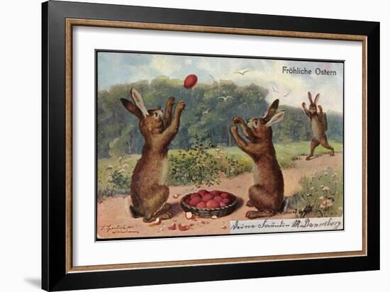 Easter Greetings Card, 1903-null-Framed Giclee Print