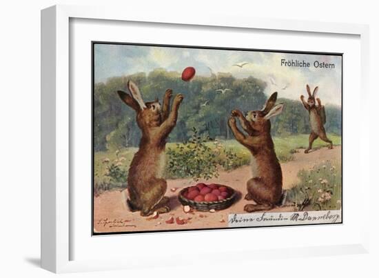 Easter Greetings Card, 1903-null-Framed Giclee Print