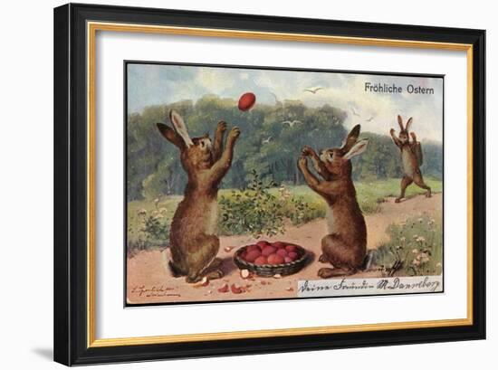 Easter Greetings Card, 1903-null-Framed Giclee Print