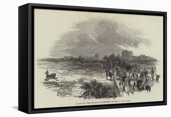 Easter Hunt with the Royal Stag Hounds, the Meet at Stoke Common-null-Framed Premier Image Canvas