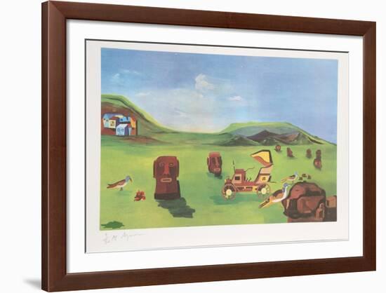 Easter Island II-Aymon de Roussy de Sales-Framed Collectable Print