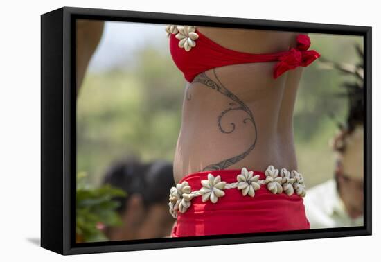 Easter Island, Rapa Nui NP. Anakena, Polynesian Folkloric Show-Cindy Miller Hopkins-Framed Premier Image Canvas