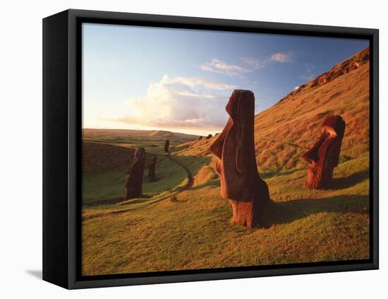 Easter Island Statues-David Nunuk-Framed Premier Image Canvas