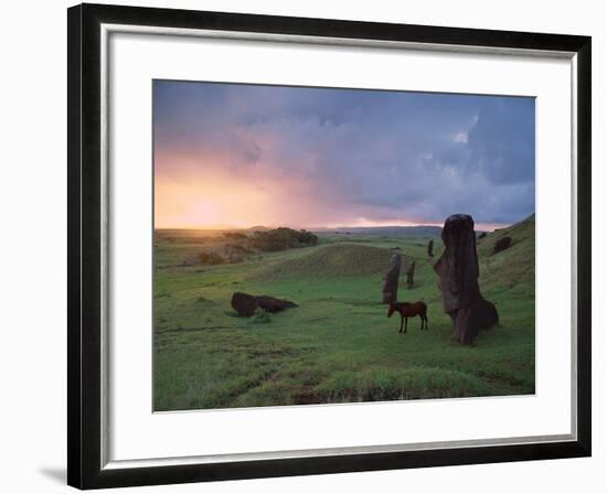 Easter Island Statues-David Nunuk-Framed Photographic Print