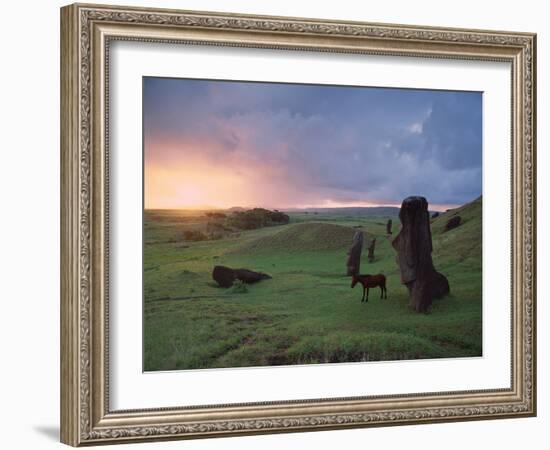 Easter Island Statues-David Nunuk-Framed Photographic Print