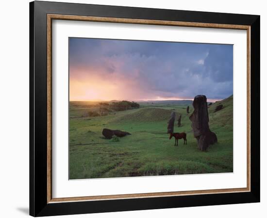 Easter Island Statues-David Nunuk-Framed Photographic Print