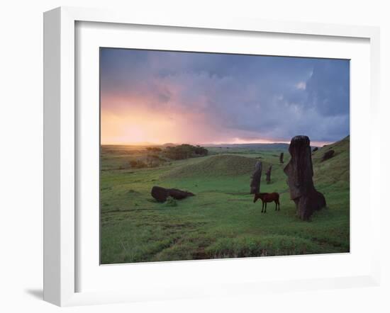 Easter Island Statues-David Nunuk-Framed Photographic Print