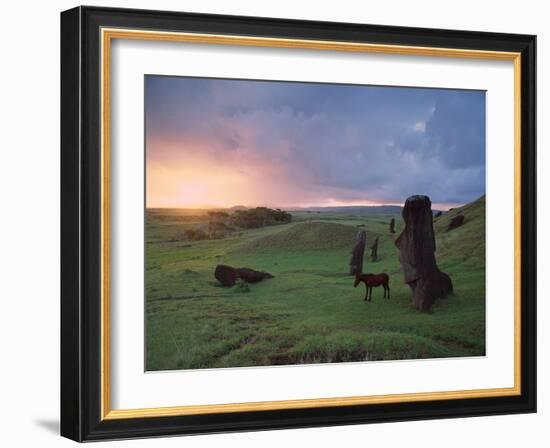 Easter Island Statues-David Nunuk-Framed Photographic Print