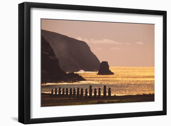 Easter Island Statues-David Nunuk-Framed Photographic Print