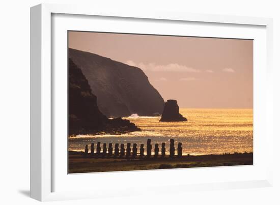 Easter Island Statues-David Nunuk-Framed Photographic Print