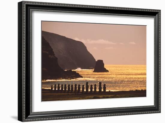 Easter Island Statues-David Nunuk-Framed Photographic Print