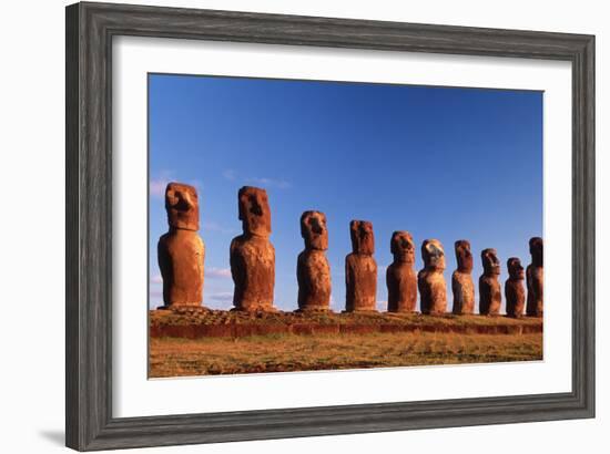 Easter Island Statues-David Nunuk-Framed Photographic Print