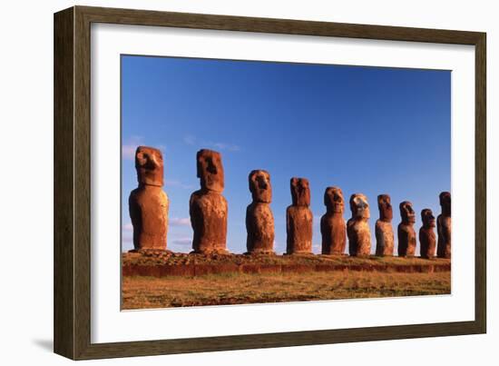 Easter Island Statues-David Nunuk-Framed Photographic Print