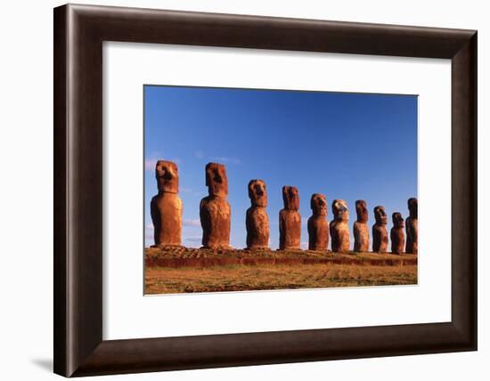 Easter Island Statues-David Nunuk-Framed Photographic Print