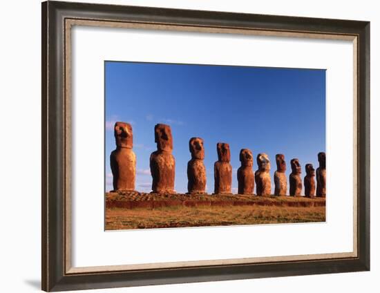 Easter Island Statues-David Nunuk-Framed Photographic Print