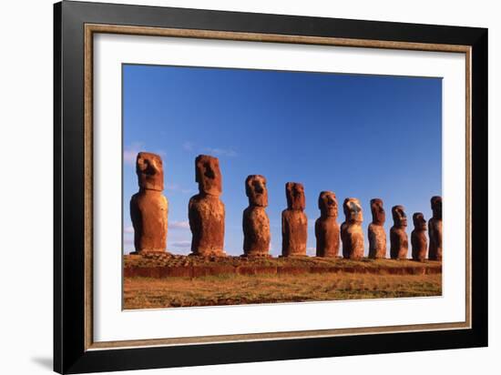 Easter Island Statues-David Nunuk-Framed Photographic Print