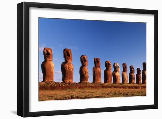 Easter Island Statues-David Nunuk-Framed Photographic Print