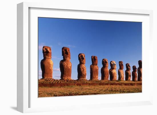 Easter Island Statues-David Nunuk-Framed Photographic Print