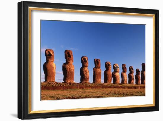 Easter Island Statues-David Nunuk-Framed Photographic Print