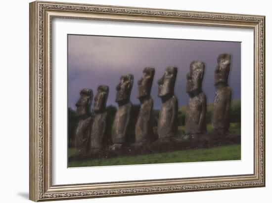 Easter Island Statues-David Nunuk-Framed Photographic Print