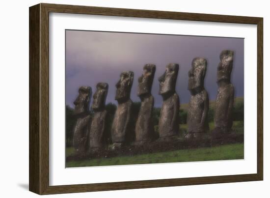 Easter Island Statues-David Nunuk-Framed Photographic Print