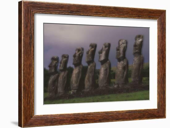 Easter Island Statues-David Nunuk-Framed Photographic Print