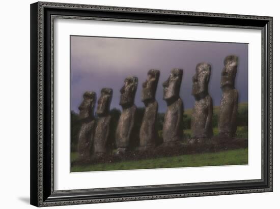 Easter Island Statues-David Nunuk-Framed Photographic Print