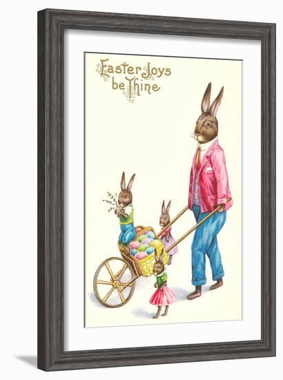 Easter Joys be Thine, Rabbit and Wheelbarrow-null-Framed Art Print